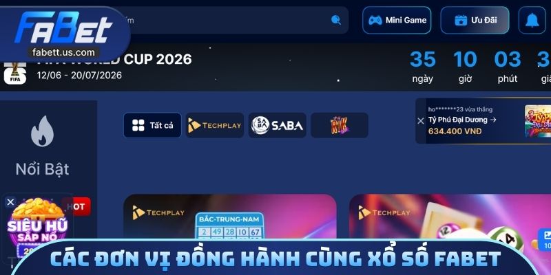 Các đơn vị đồng hành cùng xổ số FABET