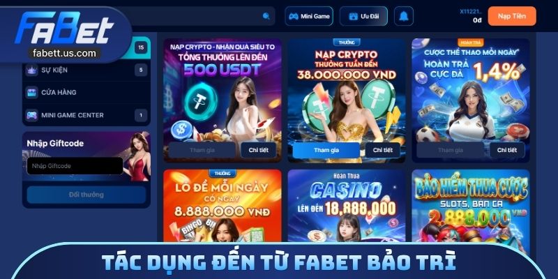 Tác dụng đến từ FABET bảo trì